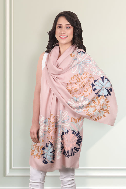 Caribbean Bouquet Fine Merino Wool Stole
